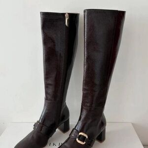 Chic Dark Brown Knee-High Heeled Boots